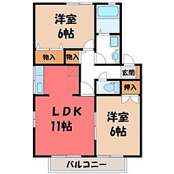 サンメゾンC 2LDKの間取図画像