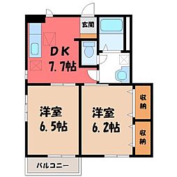 メゾンドHARUKAB 2DKの間取図画像