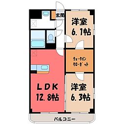 アドラール 2LDKの間取図画像