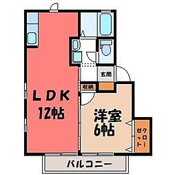 サニーコーポ 1LDKの間取図画像