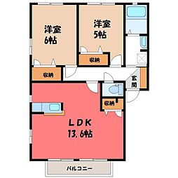 グランシャリオD 2LDKの間取図画像