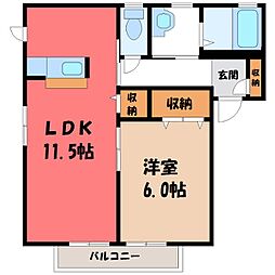 ベルナティオA 1LDKの間取図画像