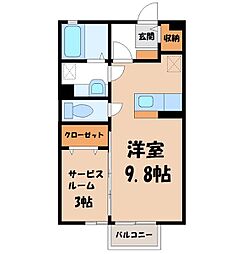 グランモア・インターパーク 1LDKの間取図画像