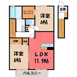 パレットD 2LDKの間取図画像