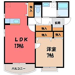 ヴィクトリーAZUMA 1LDKの間取図画像