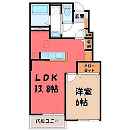 ルミエール 1LDKの間取図画像