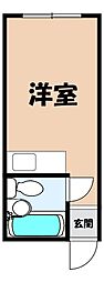 伸晃ハイツ ワンルームの間取図画像