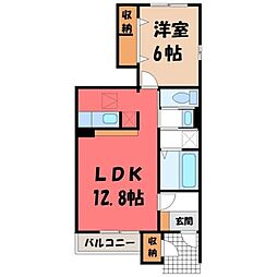 ペルル2 1LDKの間取図画像