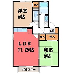 ウィンドワードコートB 2LDKの間取図画像
