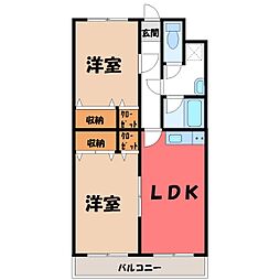 ヒーローマンション伊藤2 2LDKの間取図画像