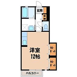 スクエア駅南B棟 ワンルームの間取図画像
