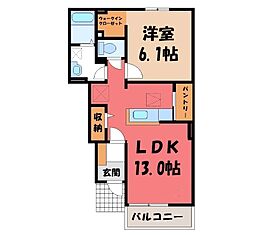 ネオエレガンスC 1LDKの間取図画像