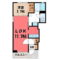 ヴィヴィッド・アヴェニール 1LDKの間取図画像