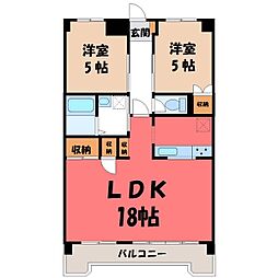 プレジデントマンション 2LDKの間取図画像