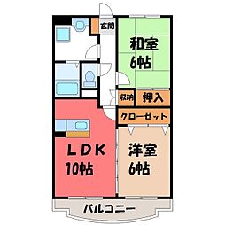マンションドリーム 2LDKの間取図画像