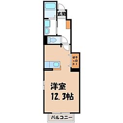 ノワール・リビエール2 ワンルームの間取図画像