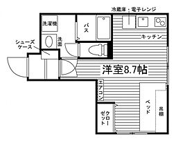 (仮称)Uni E'terna 札幌N20 ワンルームの間取図画像