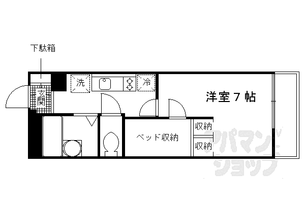 レオパレスグリーングラスI 202｜京都府京都市伏見区石田大山町(賃貸マンション1K・2階・20.81㎡)の写真 その2