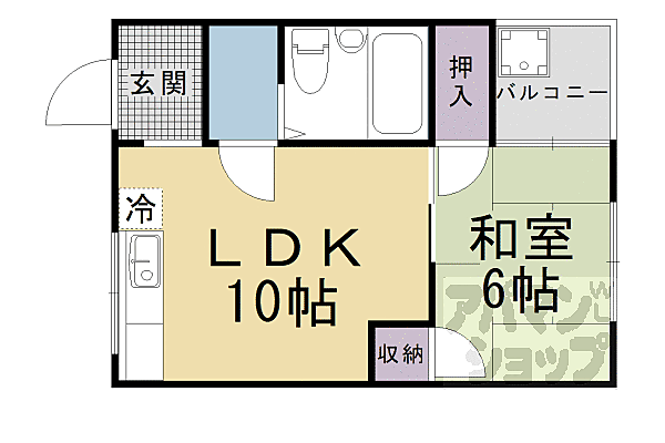 京都府京都市山科区大塚野溝町(賃貸マンション1LDK・3階・36.30㎡)の写真 その2