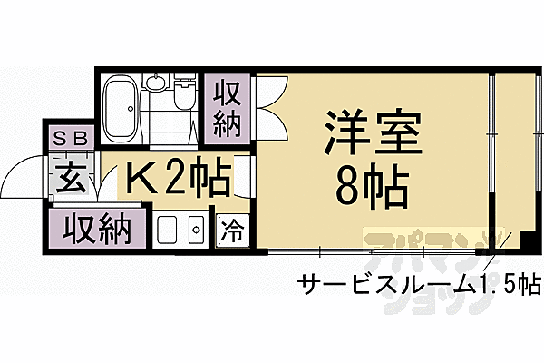 京都府京都市山科区西野山欠ノ上町(賃貸マンション1K・4階・28.00㎡)の写真 その2