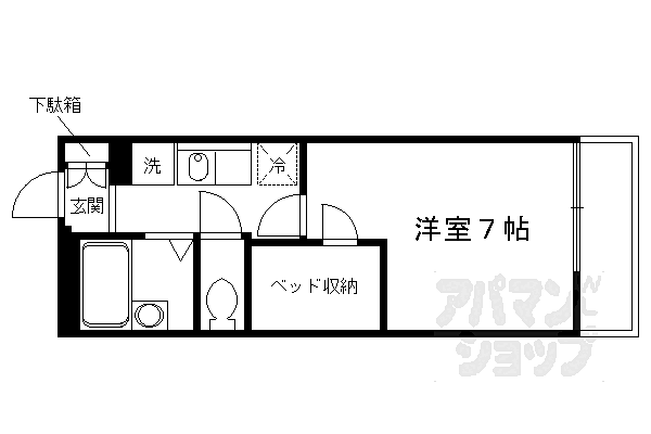 レオパレスインパクトII 206｜京都府京都市伏見区桃山町大島(賃貸マンション1K・2階・20.81㎡)の写真 その2