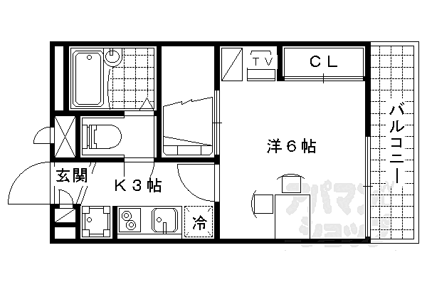 京都府京都市山科区東野八反畑町(賃貸アパート1K・1階・19.87㎡)の写真 その2