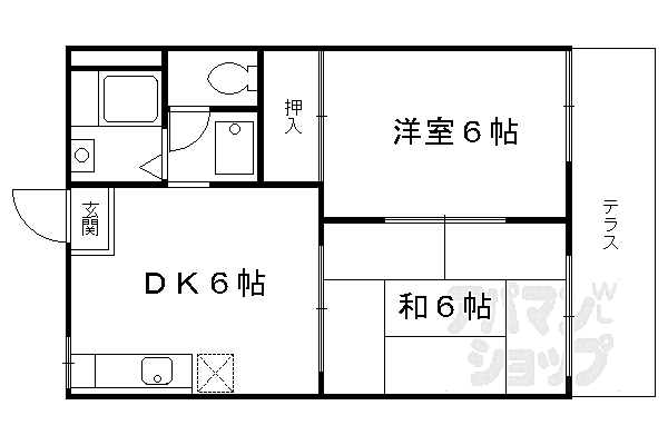 タウニィ・カトレヤ 101｜京都府京都市伏見区深草下横縄町(賃貸アパート2DK・1階・35.00㎡)の写真 その2