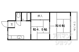 コーポ登 2Kの間取図画像