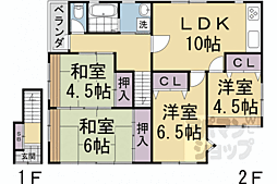莵道貸家 4LDKの間取り
