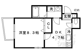 デメテル藤森 1B ｜ 京都府京都市伏見区深草直違橋北1丁目（賃貸アパート1K・1階・28.00㎡） その2