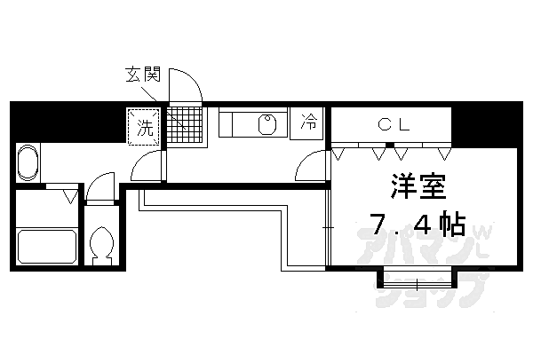 メゾン・カミング 4D｜京都府京都市伏見区深草西浦町3丁目(賃貸マンション1K・4階・27.14㎡)の写真 その2