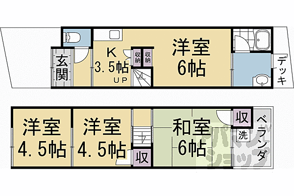 京都府京都市山科区小野高芝町(賃貸一戸建4K・--・48.39㎡)の写真 その1