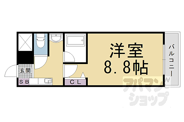 京都府京都市山科区東野中井ノ上町(賃貸マンション1K・3階・23.60㎡)の写真 その2