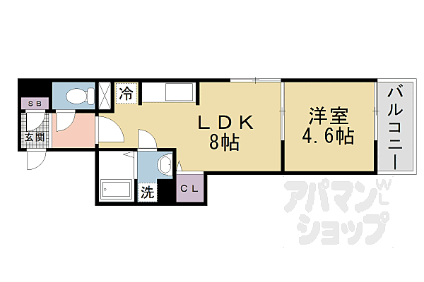 仮）伏見区深草石橋町ハイツ 203｜京都府京都市伏見区深草石橋町(賃貸アパート1LDK・2階・31.50㎡)の写真 その2