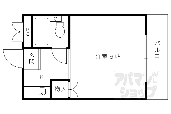 メゾンアイゼン 2-D｜京都府京都市伏見区深草飯食町(賃貸マンション1K・2階・17.47㎡)の写真 その2