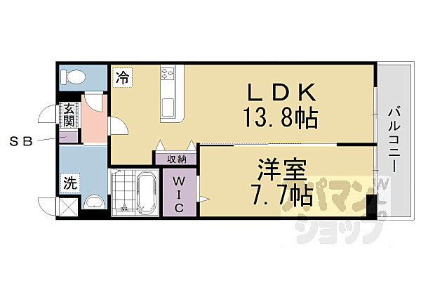 グラン　フォレスタ 102｜京都府京都市伏見区醍醐槇ノ内町(賃貸アパート1LDK・1階・49.61㎡)の写真 その2