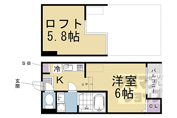 （仮称）醍醐東合場町Ｂ 102｜京都府京都市伏見区醍醐東合場町(賃貸アパート1R・1階・20.01㎡)の写真 その2