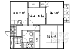 サンハイツ辻 1階3DKの間取り