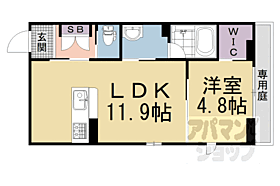 シャーメゾン丹波橋ＩＮ桃山 102 ｜ 京都府京都市伏見区桃山筒井伊賀西町（賃貸アパート1LDK・1階・40.77㎡） その2