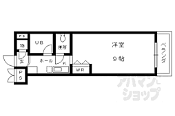 コート木幡 2階1Kの間取り