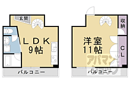 京都地下鉄東西線 東野駅 徒歩1分の賃貸マンション 7階1LDKの間取り