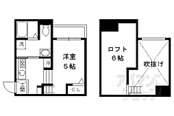 リーフコート桃山 2階1Kの間取り