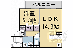 ラフィーネ丹波橋 3階1LDKの間取り