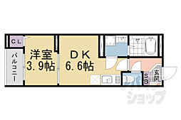 京都地下鉄東西線 椥辻駅 徒歩12分の賃貸アパート 3階1DKの間取り
