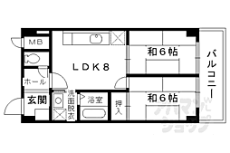 ＫＧビル 3階2DKの間取り