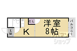 きたがわハイツ 1Kの間取図画像