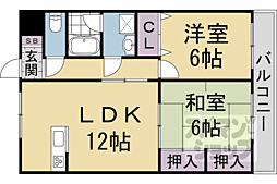 マンションＦＤＫ 3階2LDKの間取り