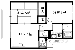 ヴュー深草 2DKの間取図画像