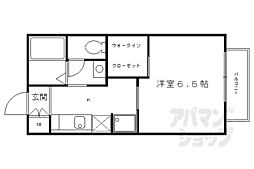 グランシード桃山 2階1Kの間取り