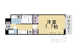 京都地下鉄東西線 東野駅 徒歩14分の賃貸アパート 3階1Kの間取り